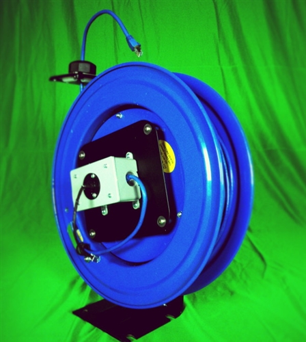 industrial retractable ethernet cable open steel reel 75-90' foot cat6  ethernet cable reel, cat 6