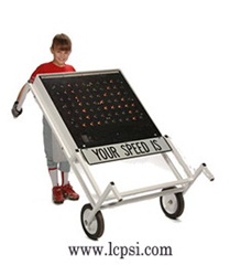 Radar Speed Displays - Portable Solar with Battery, Wheels and 8 foot pole